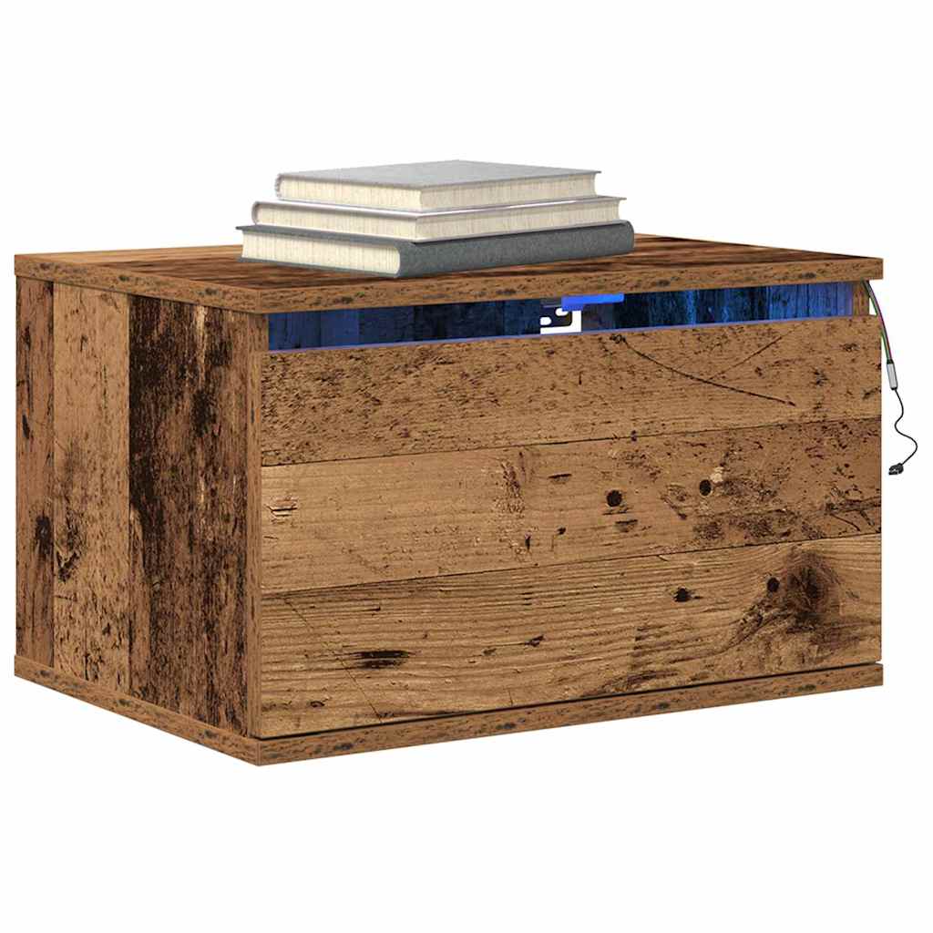 Wandmontierter Nachtschrank with Altholz 50 x 36 x 30 cm