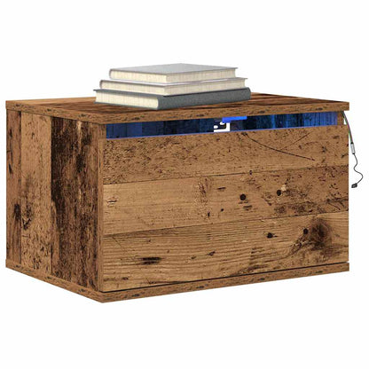 Wandmontierter Nachtschrank with Altholz 50 x 36 x 30 cm
