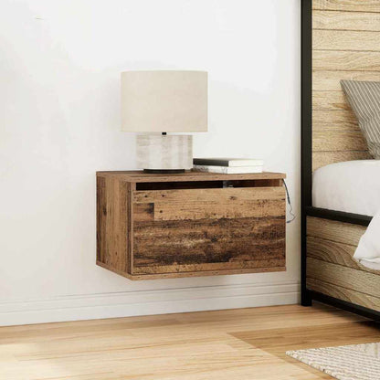 Wandmontierter Nachtschrank with 2 pcs Altholz 50 x 36 x 30 cm