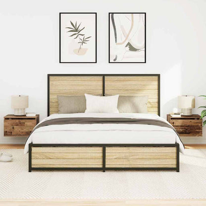 Wandmontierter Nachtschrank with 2 pcs Altholz 50 x 36 x 30 cm