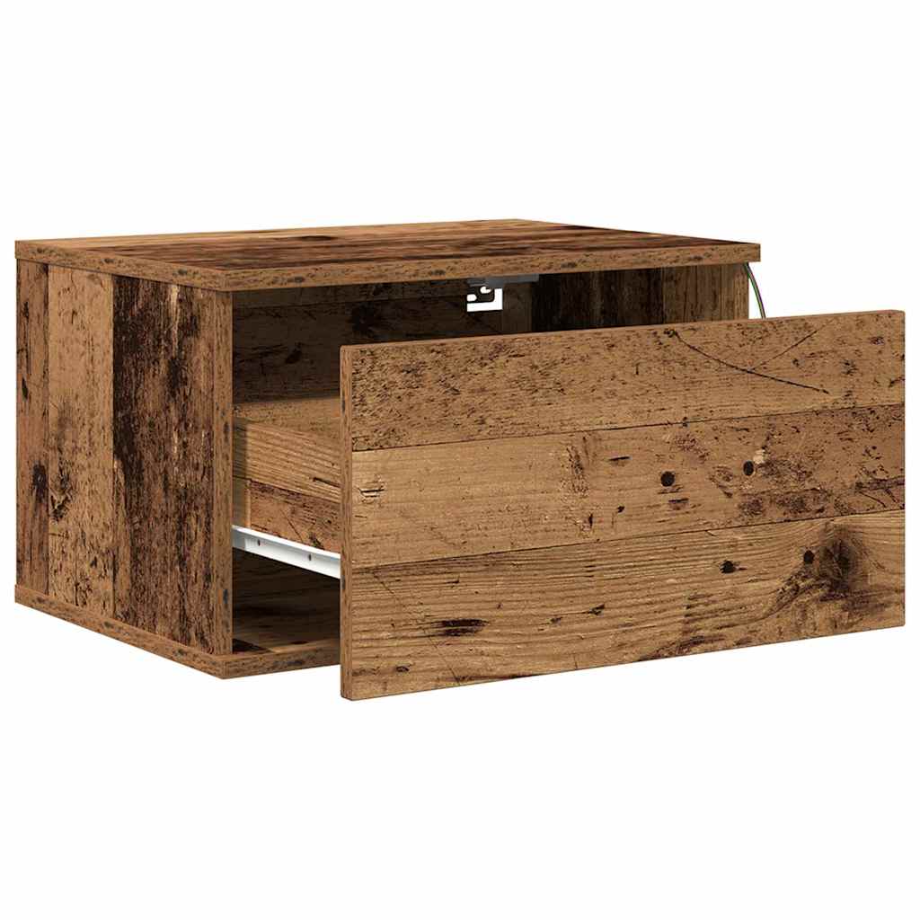 Wandmontierter Nachtschrank with 2 pcs Altholz 50 x 36 x 30 cm