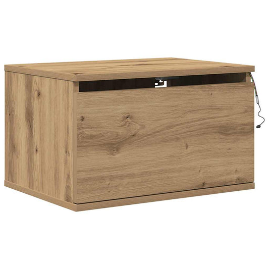 Wandmontierter Nachtschrank Eiche handwerklich 50 x 36 x 30 cm