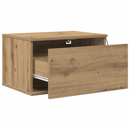 Wandmontierter Nachtschrank Eiche handwerklich 50 x 36 x 30 cm