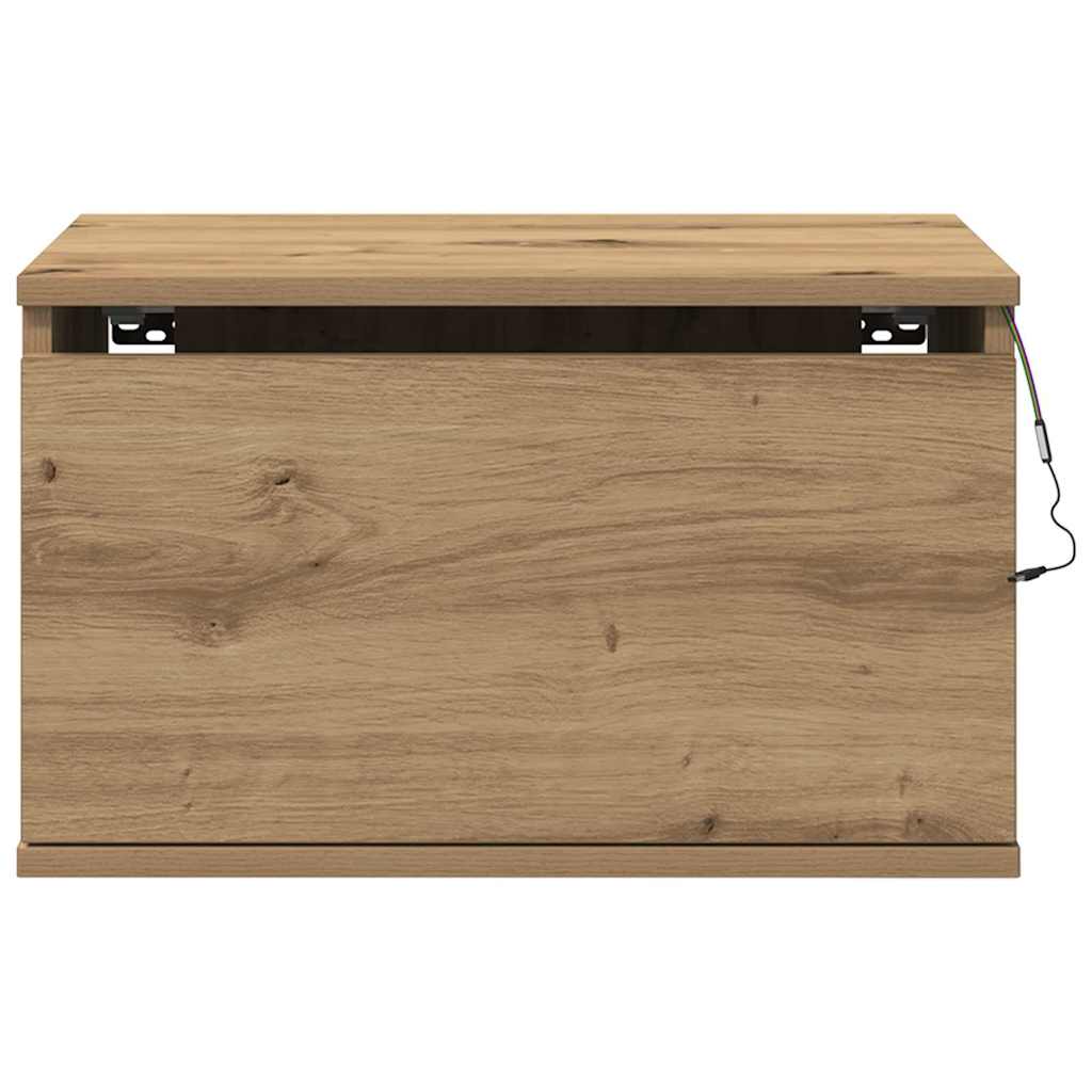 Wandmontierter Nachtschrank Eiche handwerklich 50 x 36 x 30 cm