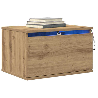 Wandmontierter Nachtschrank Eiche handwerklich 50 x 36 x 30 cm