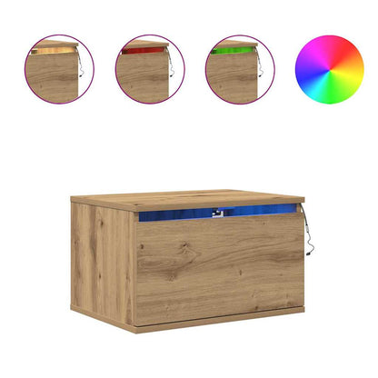 Wandmontierter Nachtschrank Eiche handwerklich 50 x 36 x 30 cm