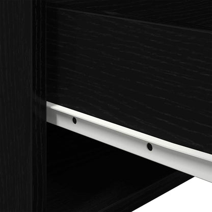 Wandmontierter Nachtschrank mit Schubladen Schwarz Eichen-Optik