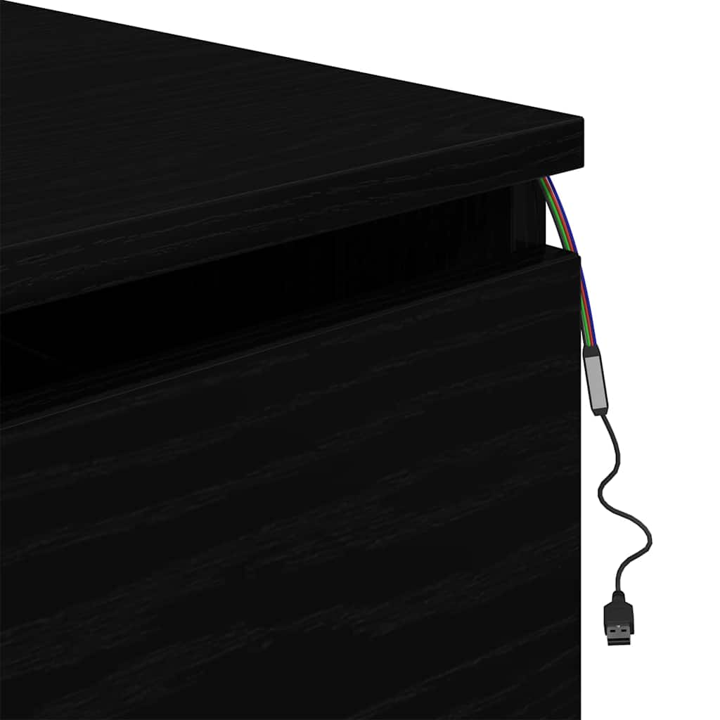 Wandmontierter Nachtschrank Schwarze Eiche 50 x 36 x 30 cm