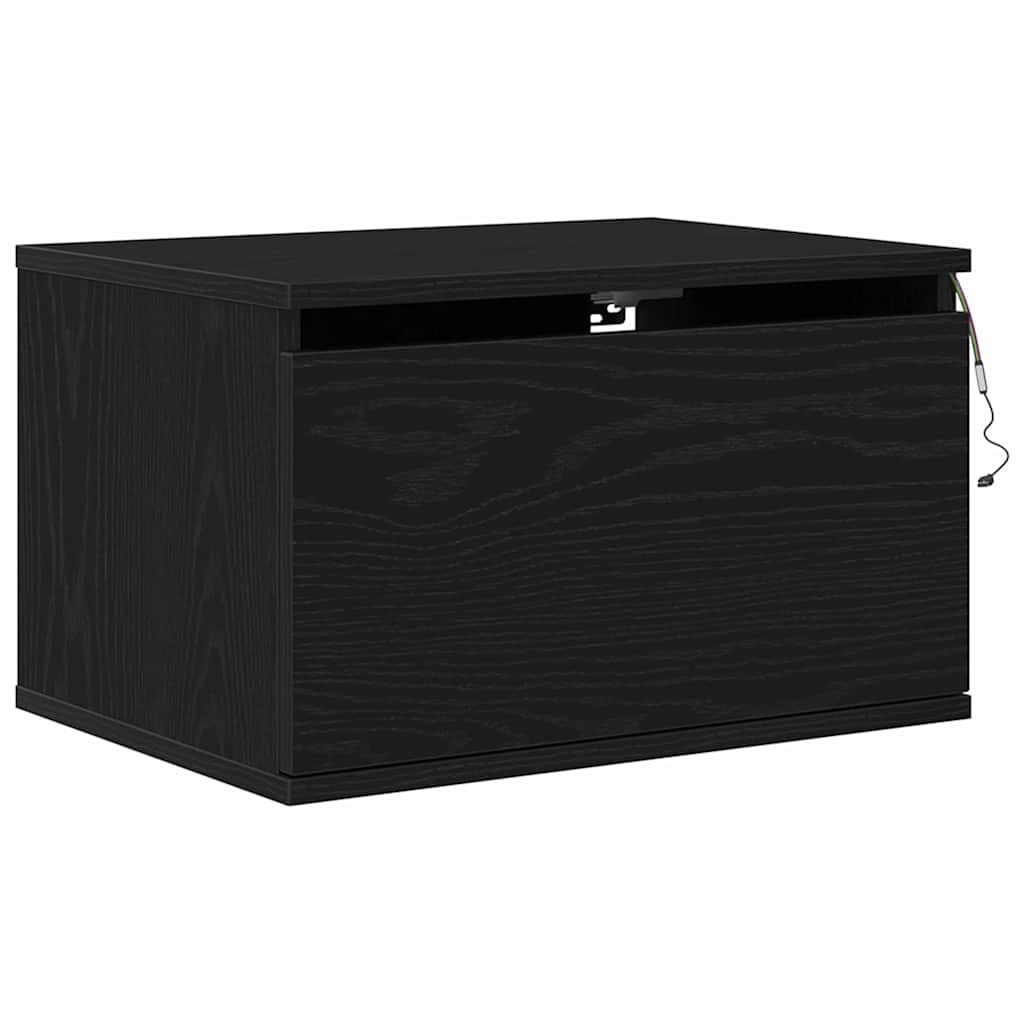 Wandmontierter Nachtschrank mit Schubladen 2 pcs Schwarze Eiche