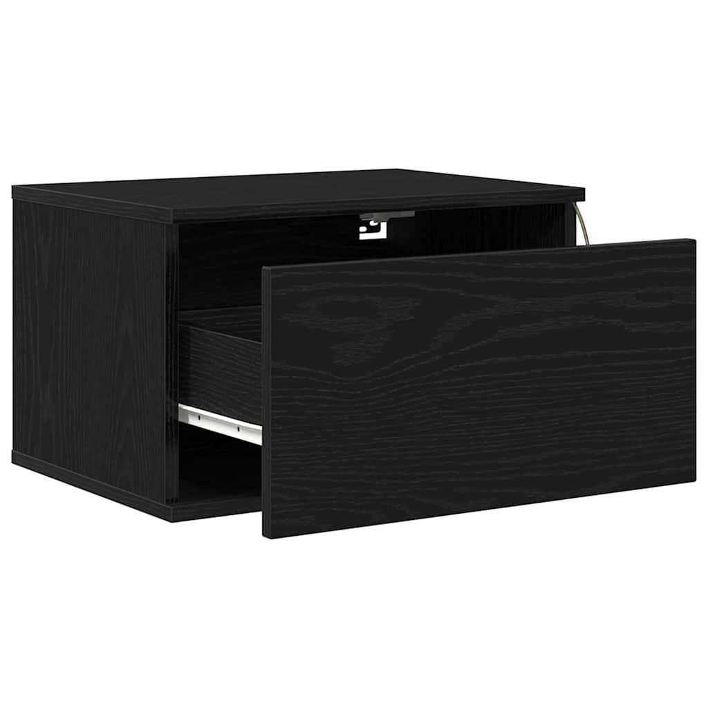 Wandmontierter Nachtschrank mit Schubladen 2 pcs Schwarze Eiche