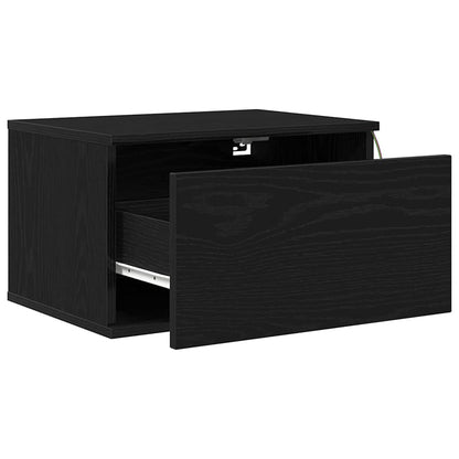 Wandmontierter Nachtschrank mit Schubladen 2 pcs Schwarze Eiche