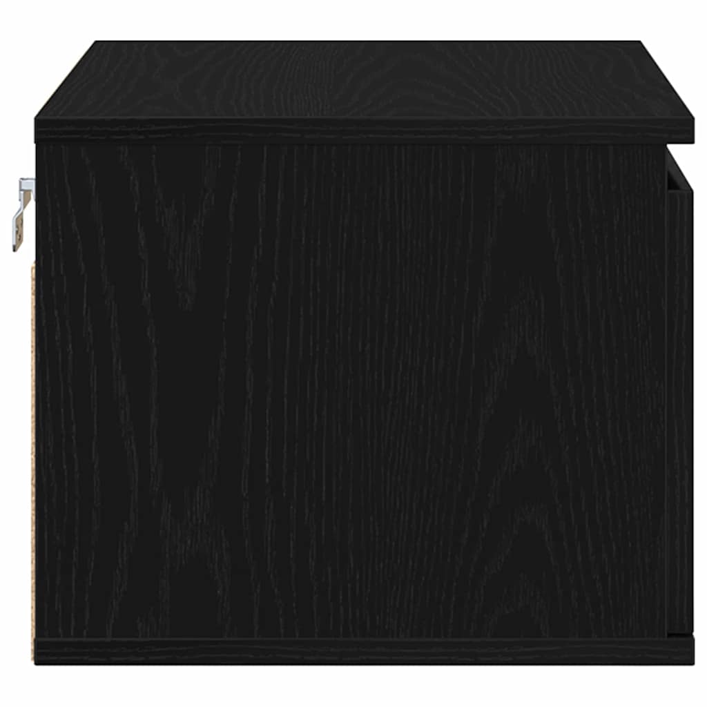 Wandmontierter Nachtschrank mit Schubladen 2 pcs Schwarze Eiche