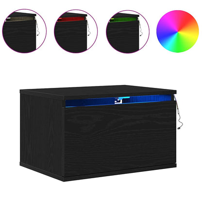 Wandmontierter Nachtschrank mit Schubladen 2 pcs Schwarze Eiche
