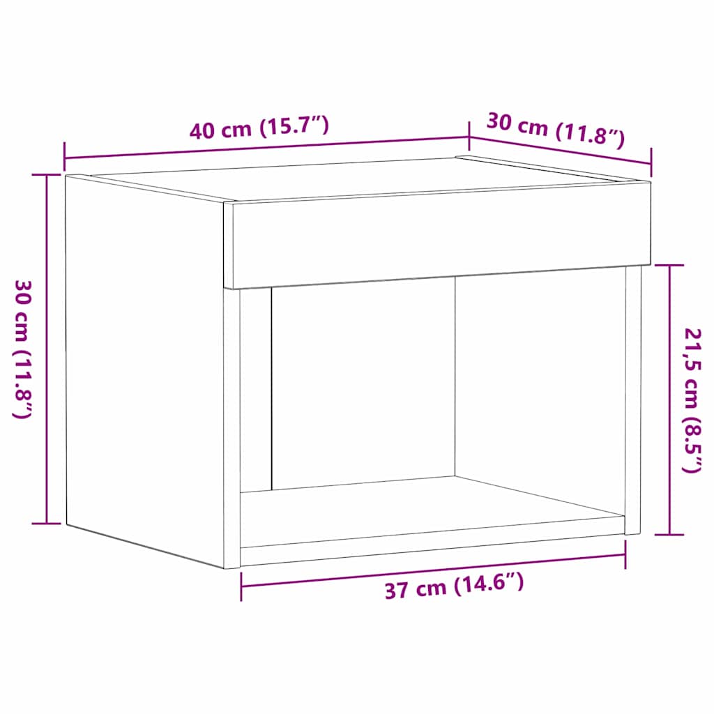 TV-Schränk Wandmontiert Altholz 40 x 30 x 30 cm Holzwerkstoff