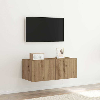 TV-Wandregal Eiche handwerklich 80 x 35 x 31 cm Holzwerkstoff