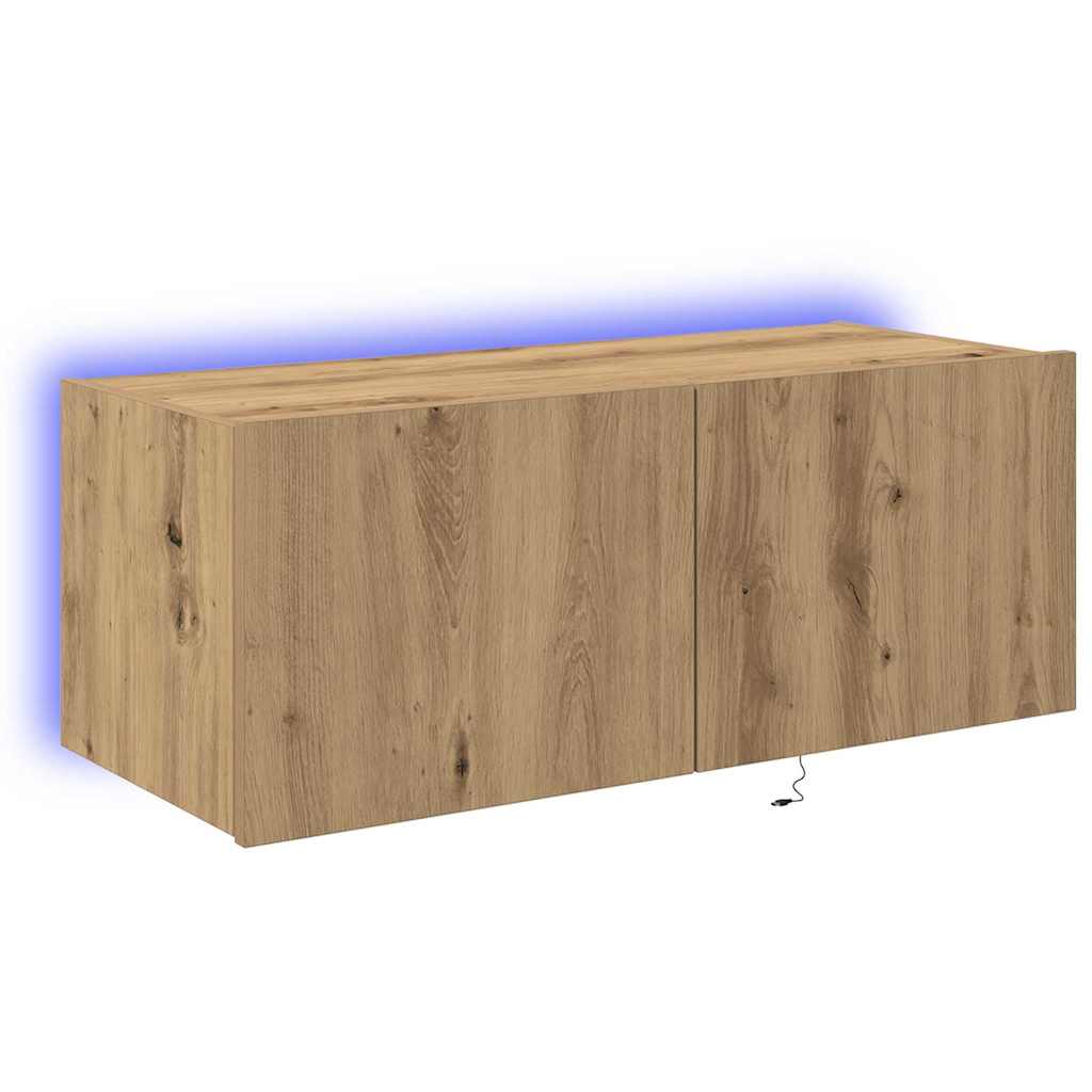 TV-Wandregal Eiche handwerklich 80 x 35 x 31 cm Holzwerkstoff