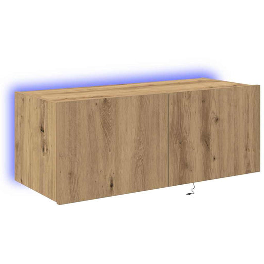 TV-Wandregal Eiche handwerklich 80 x 35 x 31 cm Holzwerkstoff