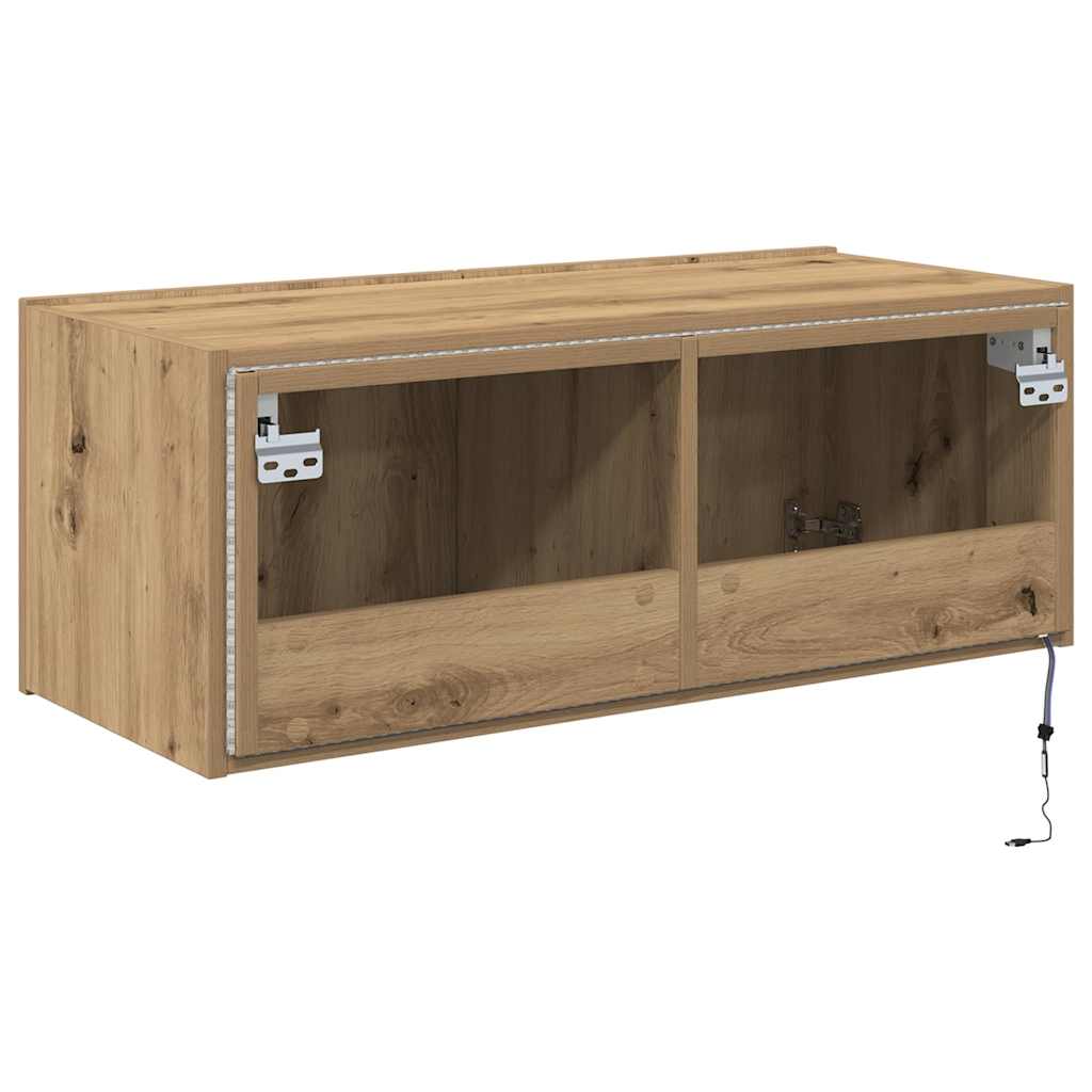 TV-Wandregal Eiche handwerklich 80 x 35 x 31 cm Holzwerkstoff