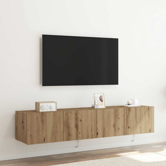 TV-Wandregal Eiche handwerklich 80 x 35 x 31 cm Holzwerkstoff