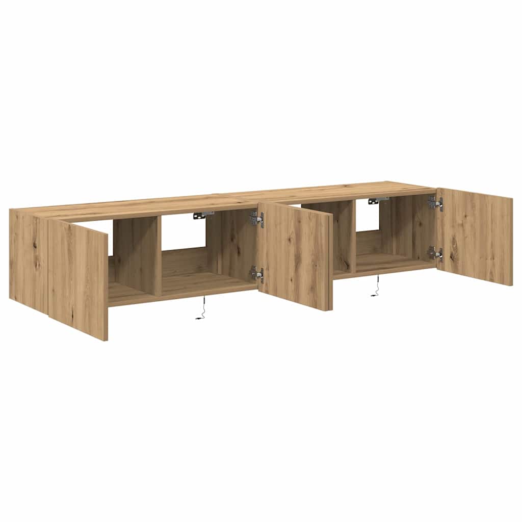 TV-Wandregal Eiche handwerklich 80 x 35 x 31 cm Holzwerkstoff