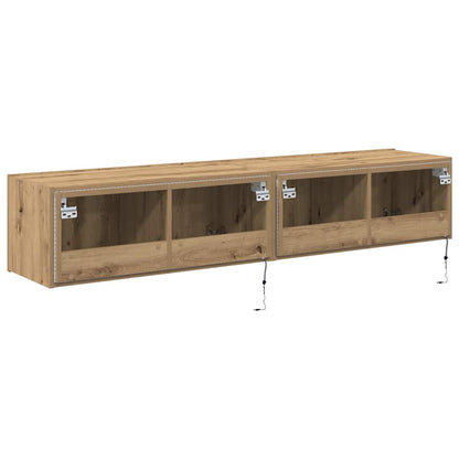 TV-Wandregal Eiche handwerklich 80 x 35 x 31 cm Holzwerkstoff