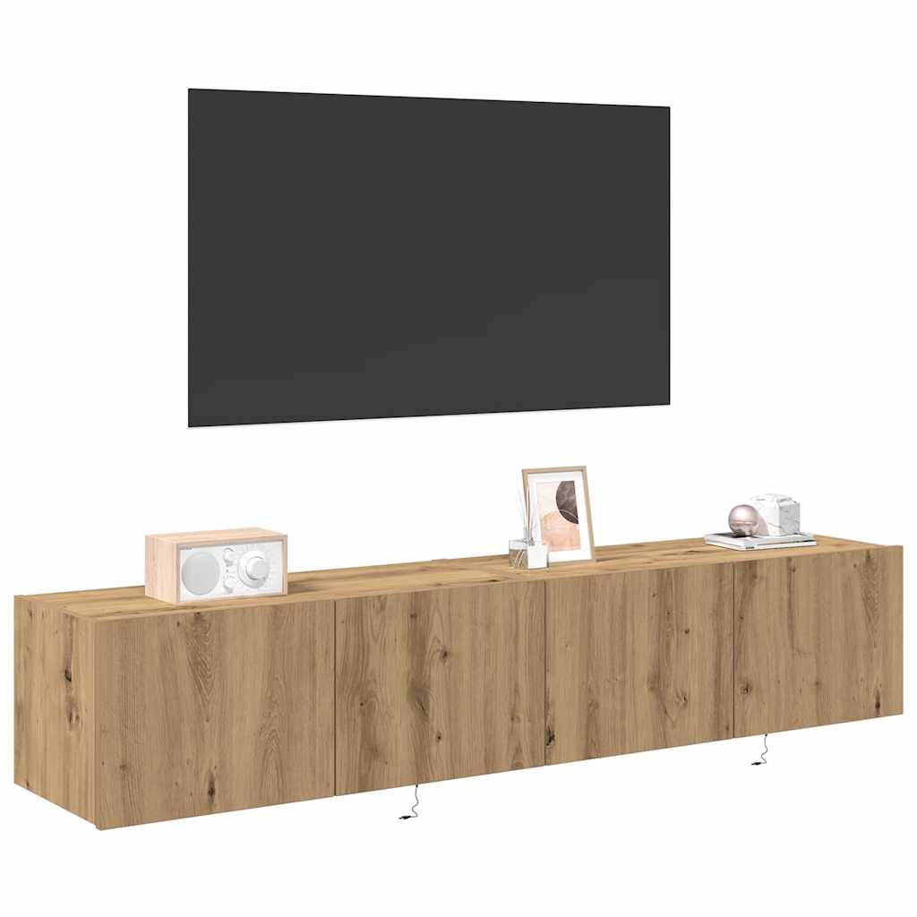 TV-Wandregal Eiche handwerklich 80 x 35 x 31 cm Holzwerkstoff