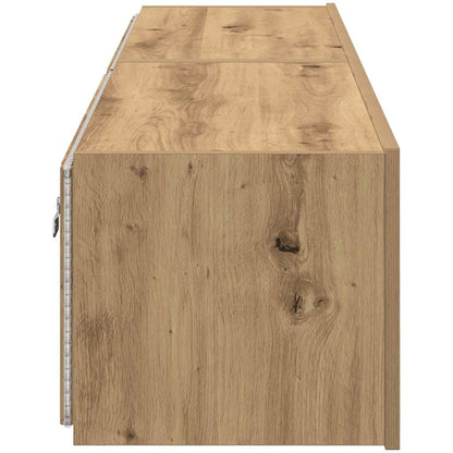 TV-Wandregal Eiche handwerklich 80 x 35 x 31 cm Holzwerkstoff