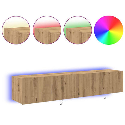 TV-Wandregal Eiche handwerklich 80 x 35 x 31 cm Holzwerkstoff