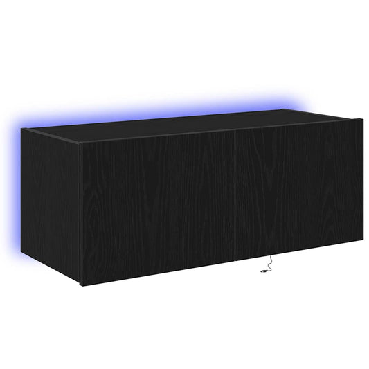 TV-Wandregal Schwarze Eiche 80 x 35 x 31 cm Holzwerkstoff