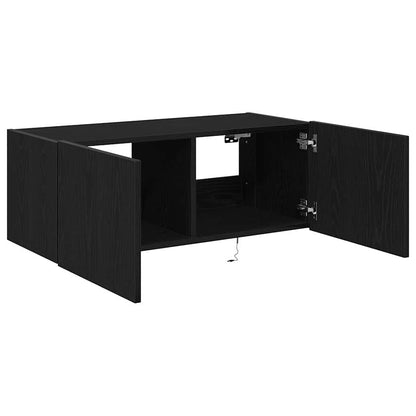 TV-Wandregal Schwarze Eiche 80 x 35 x 31 cm Holzwerkstoff