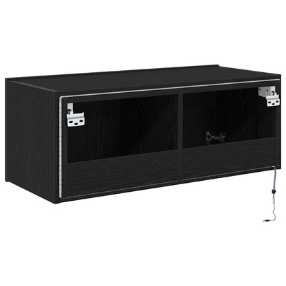 TV-Wandregal Schwarze Eiche 80 x 35 x 31 cm Holzwerkstoff