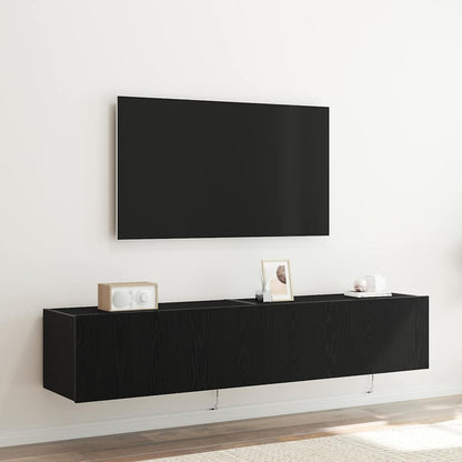 TV-Wandregal Schwarze Eiche 80 x 35 x 31 cm Holzwerkstoff