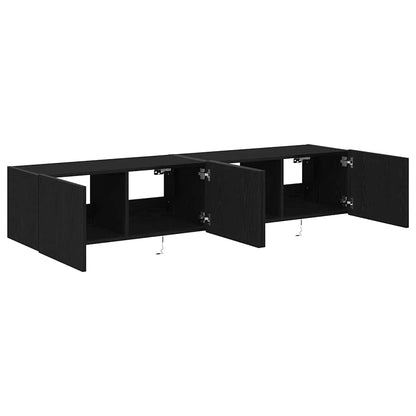 TV-Wandregal Schwarze Eiche 80 x 35 x 31 cm Holzwerkstoff