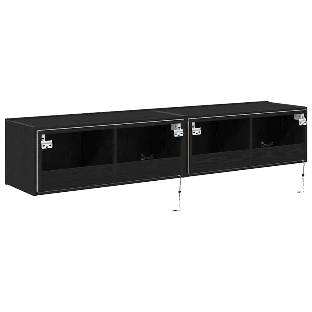TV-Wandregal Schwarze Eiche 80 x 35 x 31 cm Holzwerkstoff