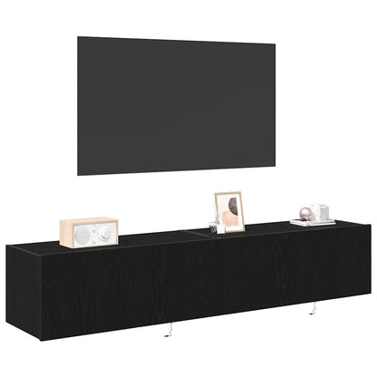 TV-Wandregal Schwarze Eiche 80 x 35 x 31 cm Holzwerkstoff