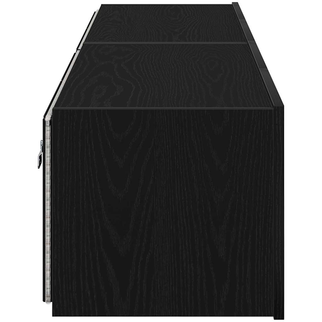 TV-Wandregal Schwarze Eiche 80 x 35 x 31 cm Holzwerkstoff