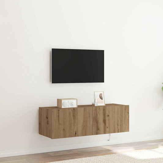 TV-Wandregal Eiche handwerklich 100 x 35 x 31 cm Holzwerkstoff