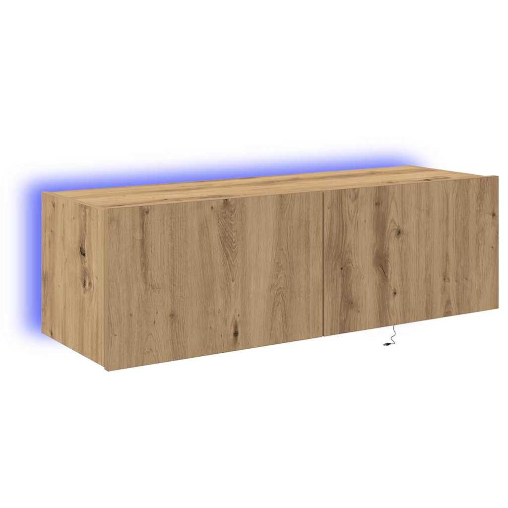 TV-Wandregal Eiche handwerklich 100 x 35 x 31 cm Holzwerkstoff