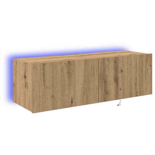 TV-Wandregal Eiche handwerklich 100 x 35 x 31 cm Holzwerkstoff