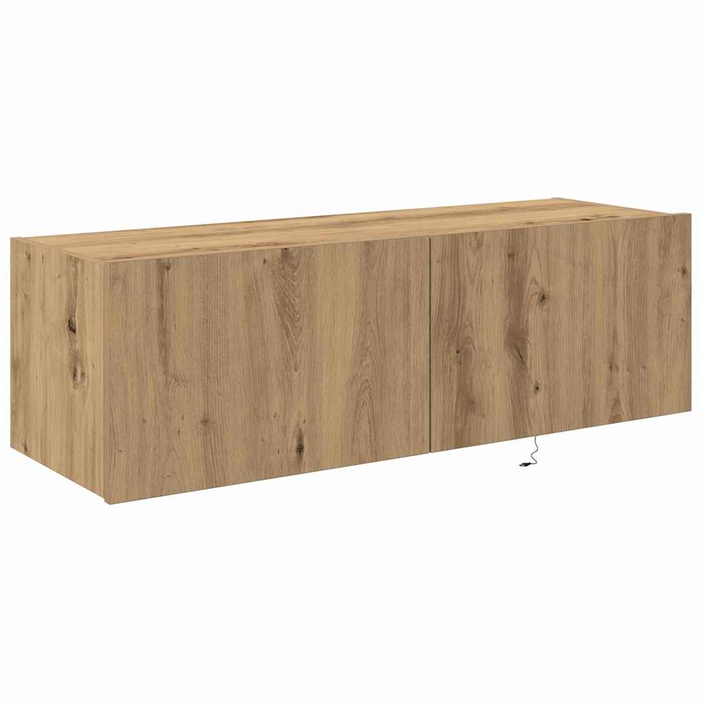 TV-Wandregal Eiche handwerklich 100 x 35 x 31 cm Holzwerkstoff