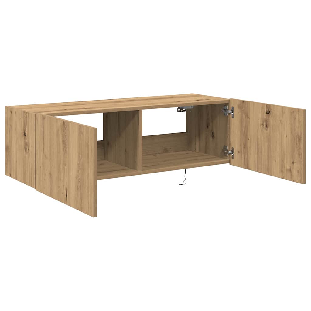 TV-Wandregal Eiche handwerklich 100 x 35 x 31 cm Holzwerkstoff