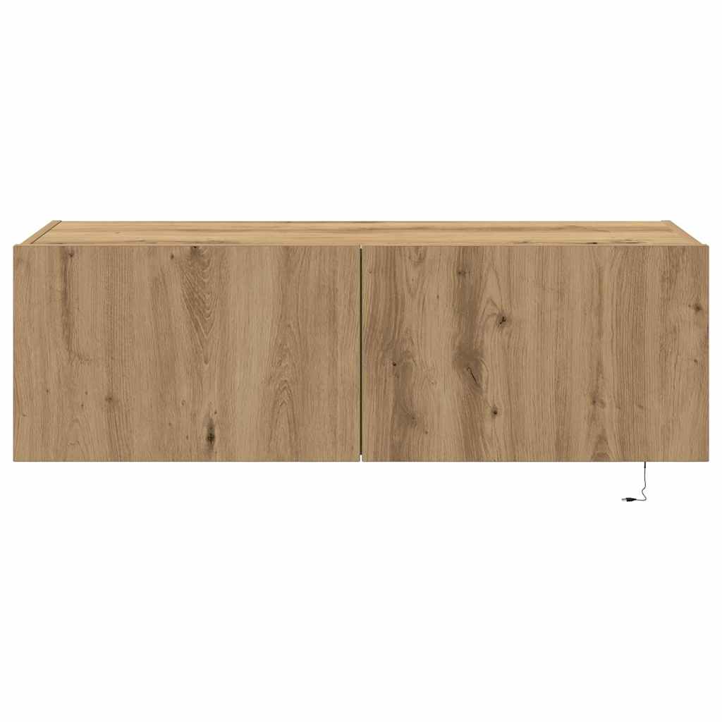 TV-Wandregal Eiche handwerklich 100 x 35 x 31 cm Holzwerkstoff