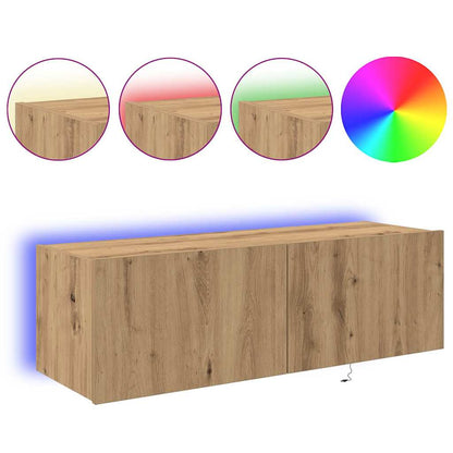 TV-Wandregal Eiche handwerklich 100 x 35 x 31 cm Holzwerkstoff