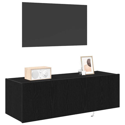 TV-Wandregal Schwarze Eiche 100 x 35 x 31 cm Holzwerkstoff