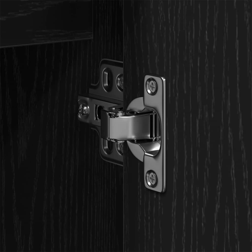 Waschbeckenschrank mit Tür Schwarz Eichen-Optik 80 x 30 x 60 cm