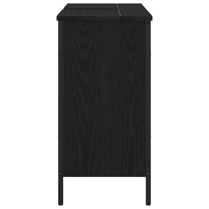 Waschbeckenschrank mit Tür Schwarz Eichen-Optik 80 x 30 x 60 cm