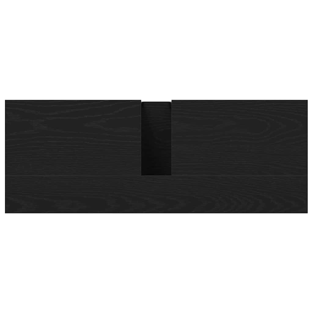 Waschbeckenschrank mit Tür Schwarz Eichen-Optik 80 x 30 x 60 cm