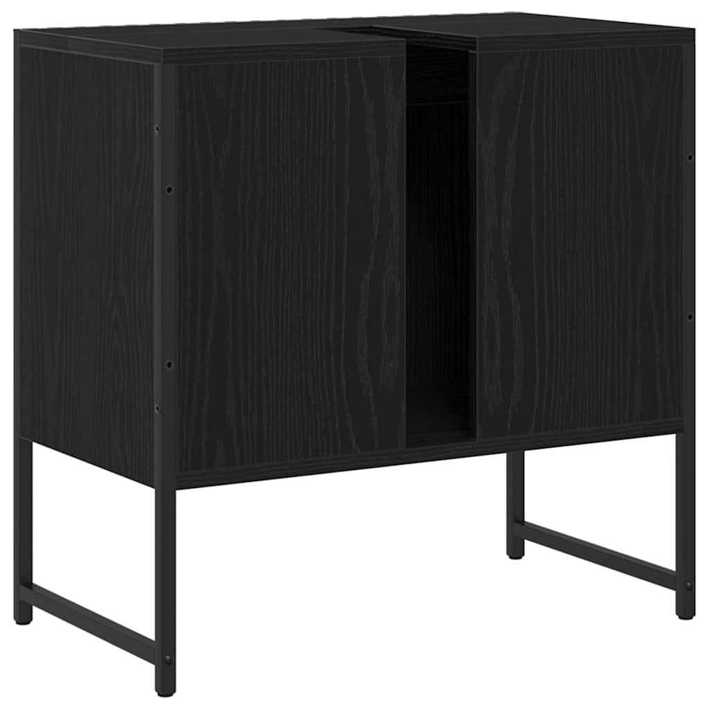 Waschbeckenunterschrank Schwarz Eichen-Optik 60 x 30 x 60 cm