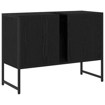 Waschbeckenunterschrank Schwarz Eichen-Optik 80 x 30 x 60 cm