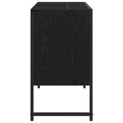 Waschbeckenunterschrank Schwarz Eichen-Optik 80 x 30 x 60 cm